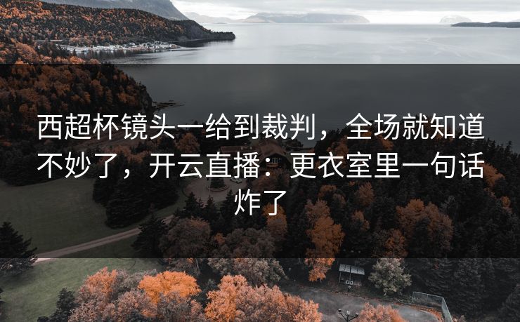 西超杯镜头一给到裁判，全场就知道不妙了，开云直播：更衣室里一句话炸了
