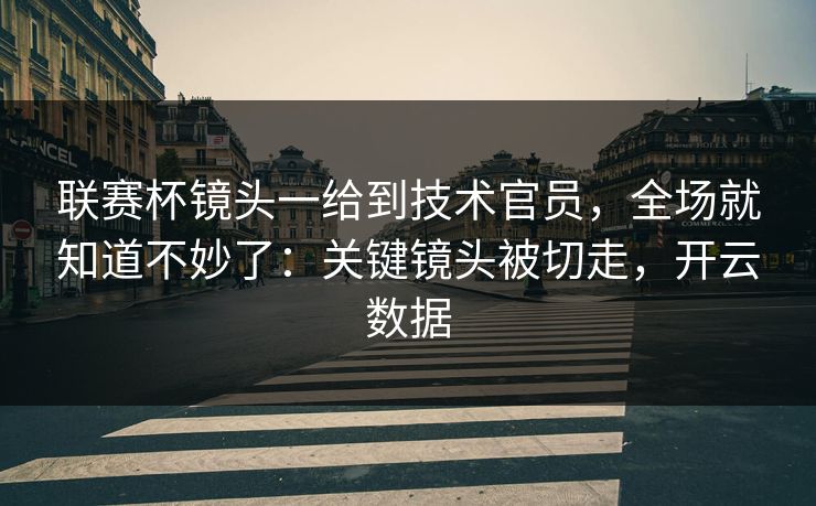 联赛杯镜头一给到技术官员，全场就知道不妙了：关键镜头被切走，开云数据