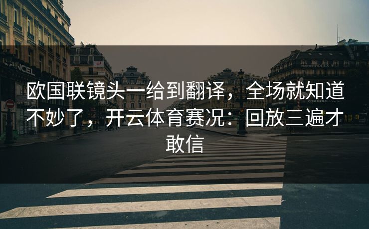 欧国联镜头一给到翻译，全场就知道不妙了，开云体育赛况：回放三遍才敢信