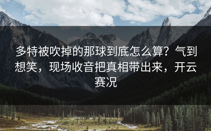 多特被吹掉的那球到底怎么算?气到想笑,现场收音把真相带出来,开云赛况 多特被吹掉的那球到底怎么算?气到想笑,现场收音把真相带出来,开云赛况