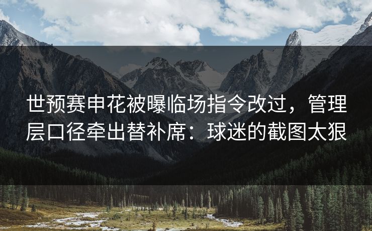世预赛申花被曝临场指令改过,管理层口径牵出替补席:球迷的截图太狠 世预赛申花被曝临场指令改过,管理层口径牵出替补席:球迷的截图太狠