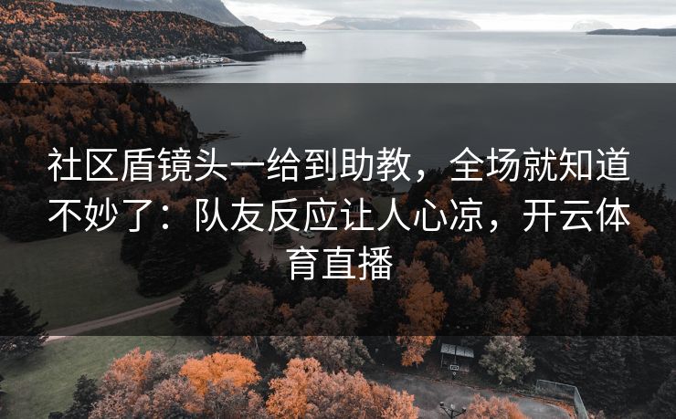 社区盾镜头一给到助教，全场就知道不妙了：队友反应让人心凉，开云体育直播